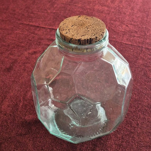 Glass jar used 2 liters hexagonal shape Italian