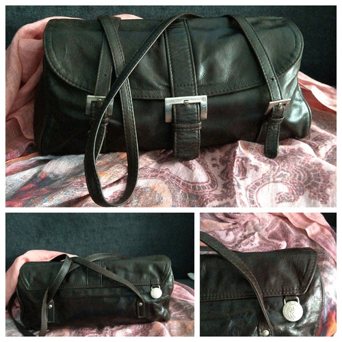 Adax vintage branded leather bag used, brown