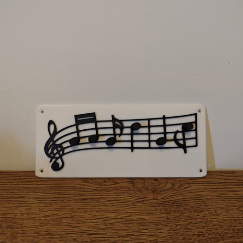 3D Printed Key Holder Music Notes with 6 Positions Like New