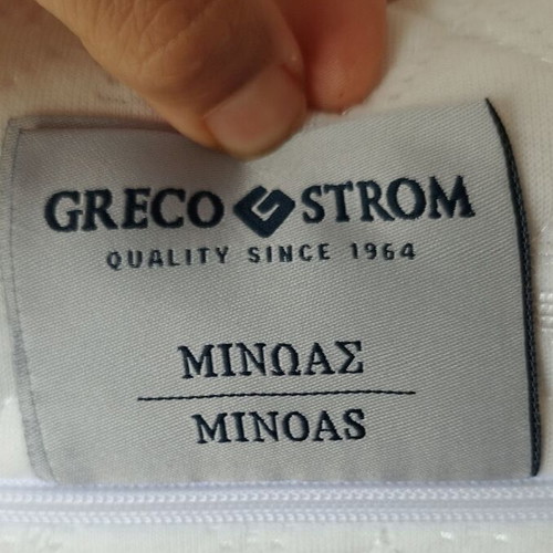 Greco Strom Minos crib mattress and white crib