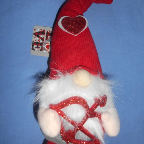 Plush Gnome Saint Valentine Heart 30cm new