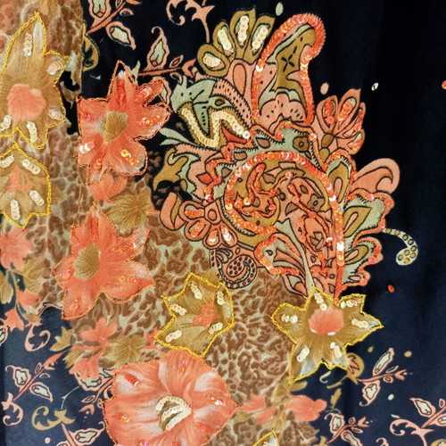 Floral Dress Mystery new, size XL, polyester and cotton lining