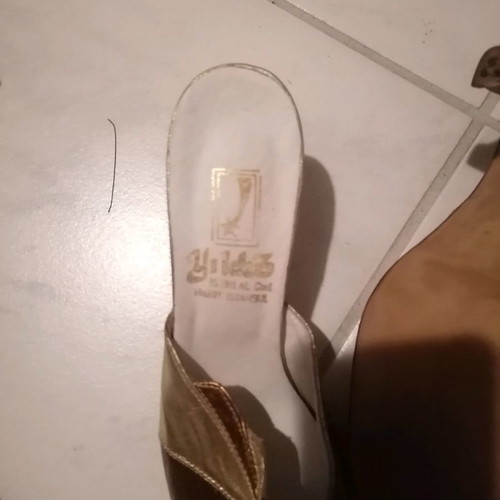 Mule gold bronze leather shoes new, size 39