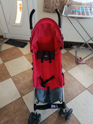 Chico Stroller used with sturdy frame and adjustable recline