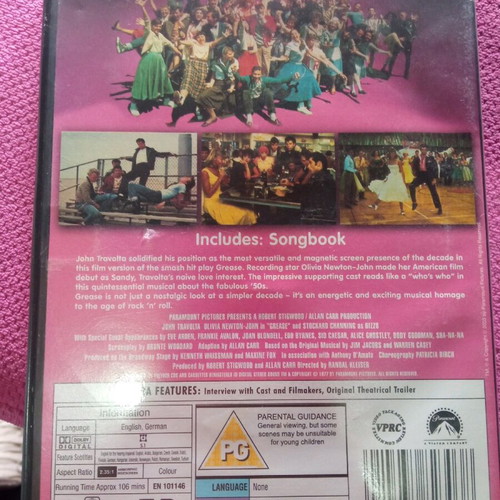 Grease DVD like new, romance, subbed
