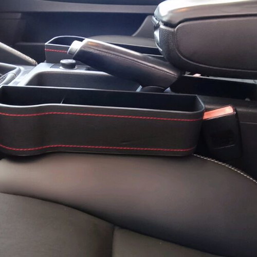 Seat gap organizer new with red and gray stitching