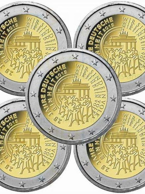 Γερμανία 2 Ευρώ 2015 UNC, πακέτο 5 αναμνηστικών κερμάτων ενοποίησης