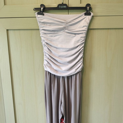 Raxevsky Strapless Jumpsuit like new, gray, elastic fabric