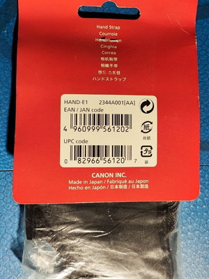 Canon E1 Hand Strap original unused, complete packaging