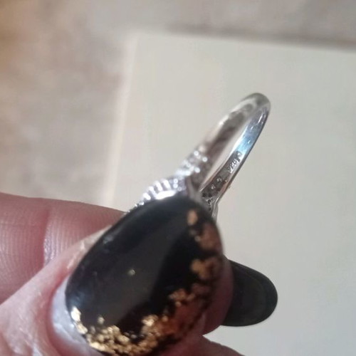 Silver ring with beautiful blue stone new