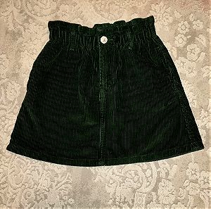 Φούστα Κοτλέ Πράσινο Σκούρο Zara με κουμπί και Φερμουάρ size 8 128 cm παιδικό κορίτσι