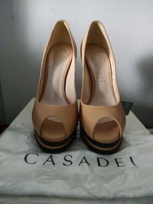 Casadei peep toe pumps used, size 38, beige