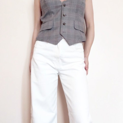 Classic Benetton checked and floral vest S like new