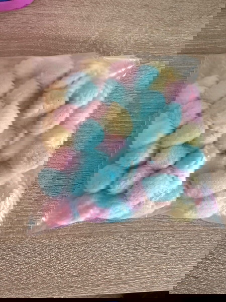 COTTON BALLS ΧΡΩΜΑΤΙΣΤΟ ΒΑΜΒΆΚΙ ΜΠΟΎΚΙΤΣΕΣ