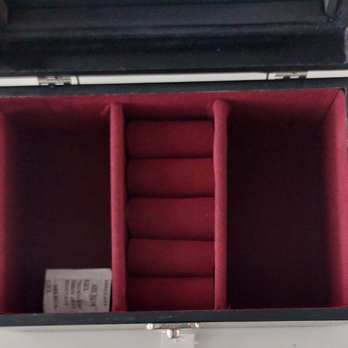 Wooden Jewelry Box with Glass and Bordo Lining new