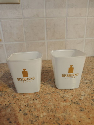 Disaronno Velvet set of 2 collectible glasses, white glass, limited edition