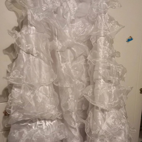 Wedding skirt with horizontal organza ribbon rows like new