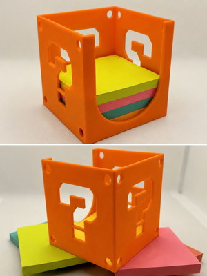 Holder 3D Print Mario Block Sticker Note Base