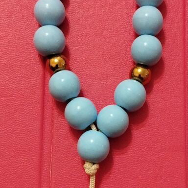 Decorative worry beads blue with an eye