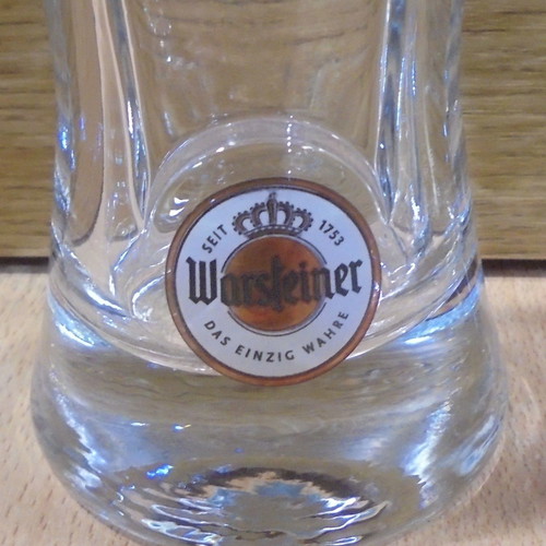 Warsteiner beer set of two promotional glasses 300ml used