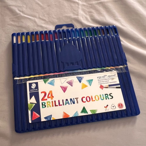 Educational classic literature books for children learning English, used, set of 5 with watercolor pencils