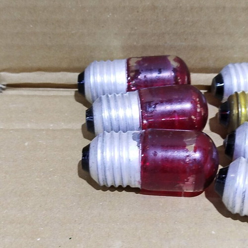 Colored incandescent light bulbs with E27 base used, pack of 9