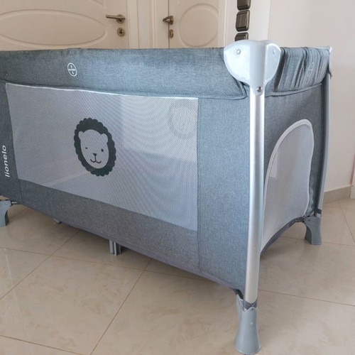 Lionelo Simon 2.0 playpen used 2-in-1 with carousel and mosquito net