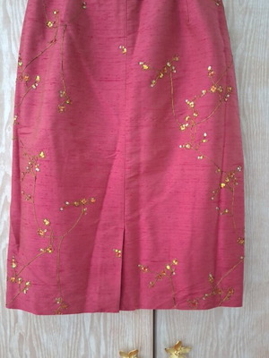 Raxevsky Vintage Exclusive Silk Skirt with Hand-sewn Sequins, Small