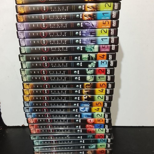 The X-Files DVD collection used, 27 discs from various seasons