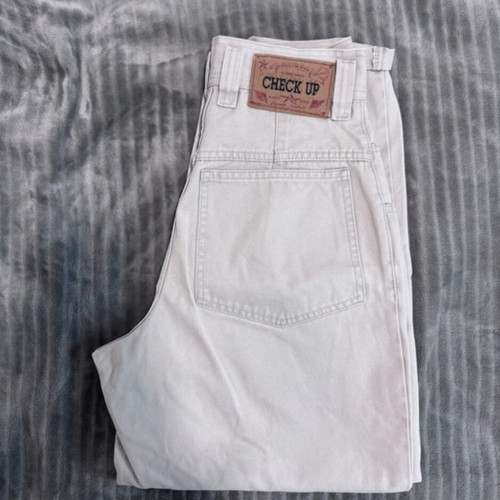 Beige wide mom fit jeans like new, size M 38 10