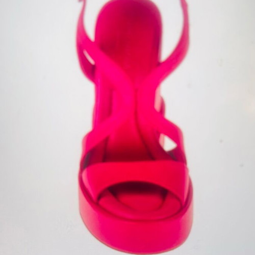 Paloma Barceló fuchsia leather platform sandals like new, size 40
