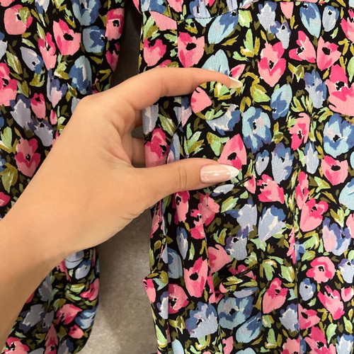 Zara floral dress size S like new, long with V neckline and belt