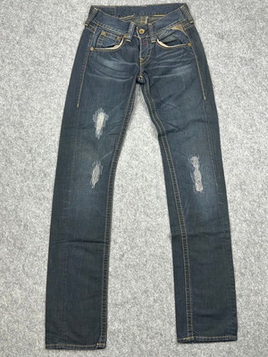 Replay women's vintage denim jeans with distress and seams like new