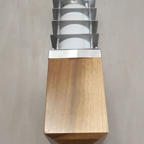 Outdoor wall light with wood and stainless steel, new