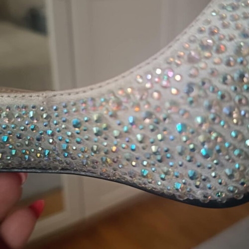 Christian Louboutin pumps new with Swarovski crystals silver size 40