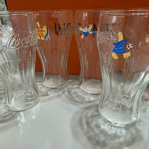 Coca Cola set of 6 collectible glasses Athens 2004 Olympics