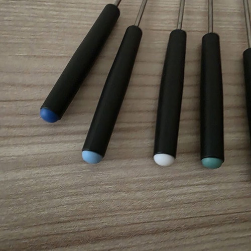 Fondue forks set of 6 nearly new with colored handles