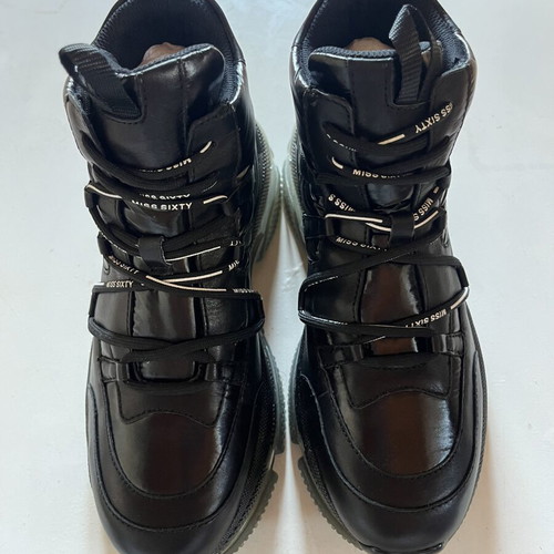 Miss Sixty platform leather shoes size 38, black