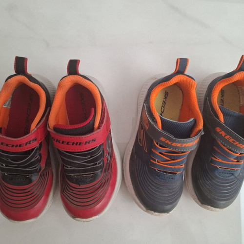 Skechers sneakers used, size 24, blue and red, pair of two