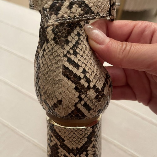 Bershka high-heeled sandals animal print snake pattern 8cm ankle strap like new