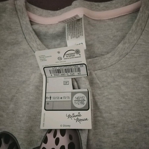 Disney pajamas new for girls 11-12 years gray pink