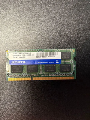 ADATA 4GB DDR3 1600MHz SO-DIMM RAM module AM1U16BC4P2-B19C