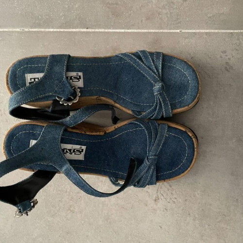 Vintage denim platform sandals like new, size 39, blue