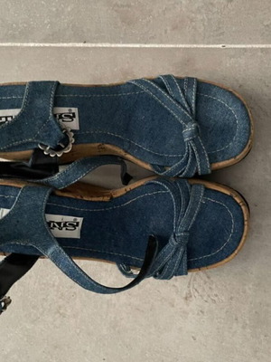 Vintage denim platform sandals like new, size 39, blue
