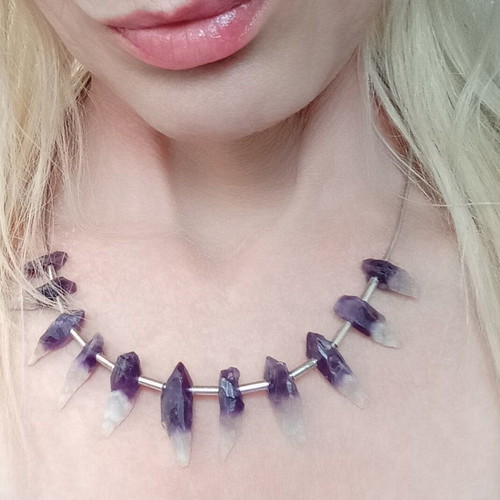 Lalaunis A21 925 necklace choker used with raw amethysts vintage