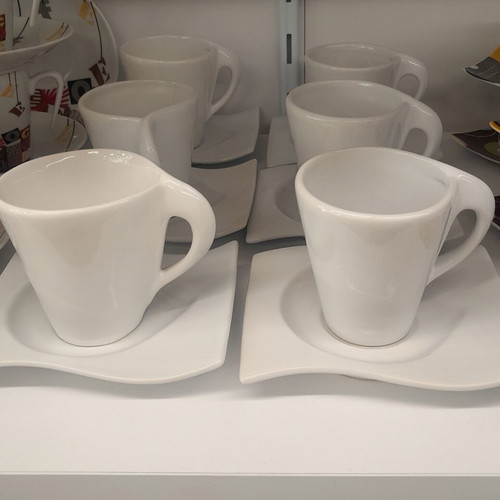 Coffee cup set 6 pieces 210ml porcelain new