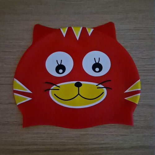 Baby beach shoes size 22-23 and waterproof silicone swimming cap with cat design