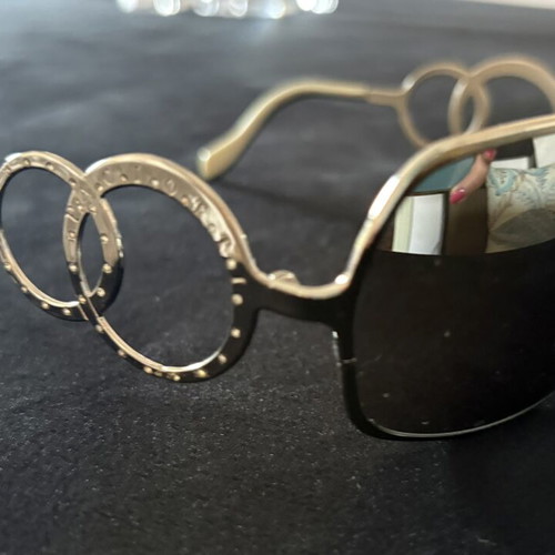 Women's branded Italian sunglasses, silver, new