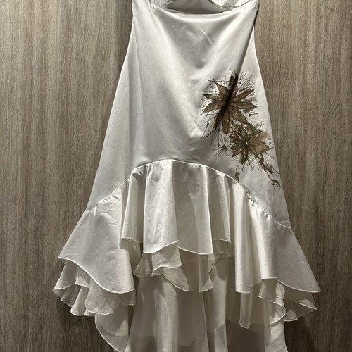 Vintage Y2K Satin Hi-Low Dress like new, ivory
