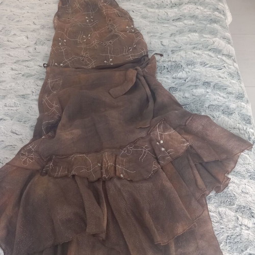 Midi brown flared skirt like new